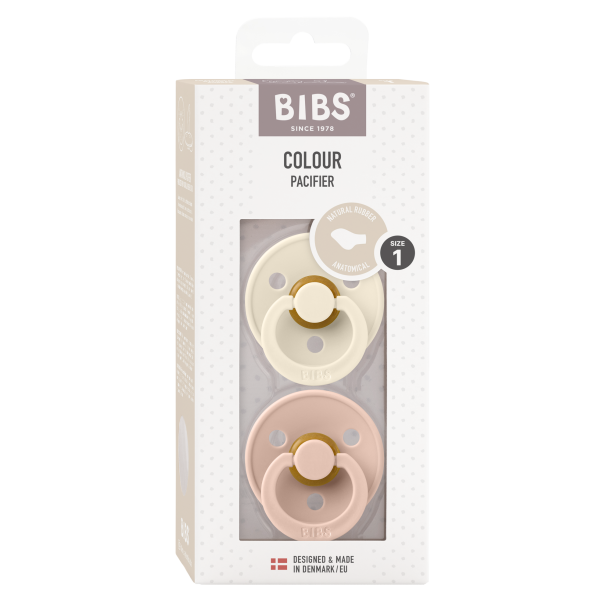 BIBS - Colour - Anatomisk -  2-pack - Str. 1 - Ivory/Blush